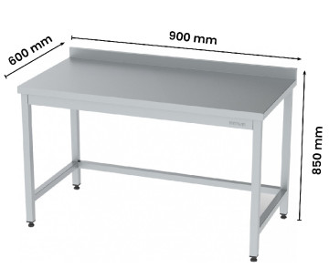 Table inox sans étagère 900