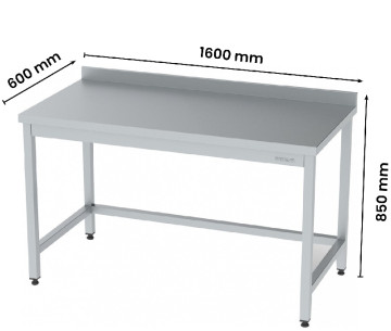 Table inox sans étagère 1600